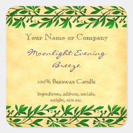 Pegatina Cuadrada Jabón Rústico editable de Green Garland Editable