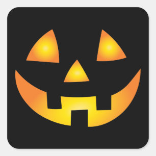 Pegatina Cuadrada Jack O Lantern Creepkin Calabaza Halloween