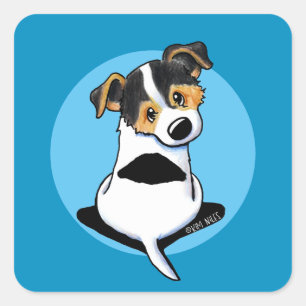 Pegatina Cuadrada Jack Russell Terrier