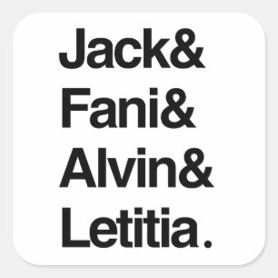 Pegatina Cuadrada Jack y Fani y Alvin y Letitia