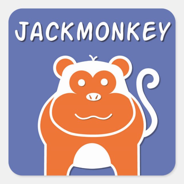 Pegatina Cuadrada JackMonkey | Año del mono 2016 (Anverso)