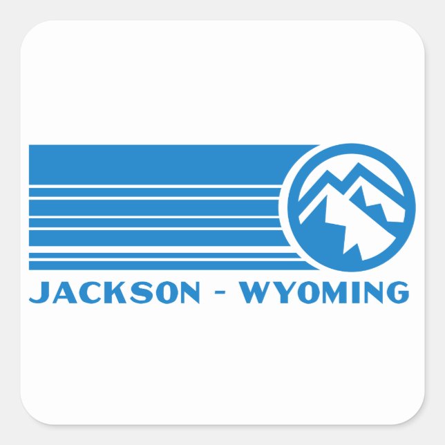 Pegatina Cuadrada Jackson Wyoming (Anverso)