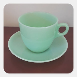 Pegatina Cuadrada Jadeite Fire-King Cup Saucer