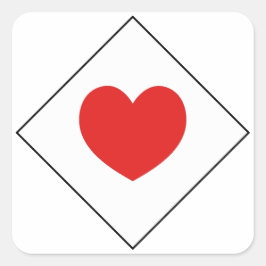 Pegatina Cuadrada Jagdgeschwader 77 (JG 77) Herz Como Insignia