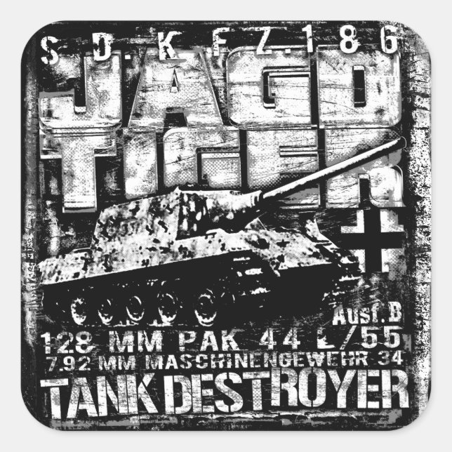 PEGATINA CUADRADA JAGDTIGER (Anverso)
