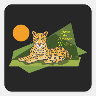 Pegatina Cuadrada Jaguar