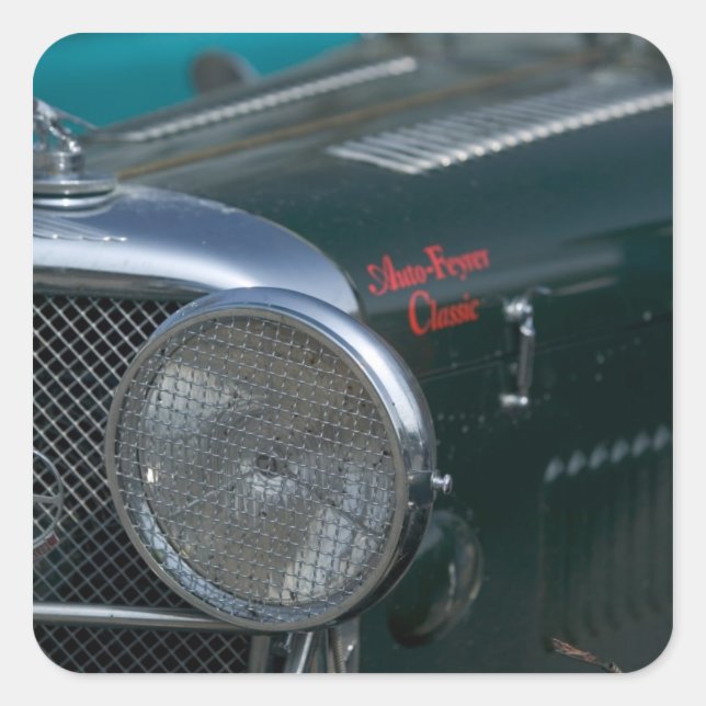 Pegatina Cuadrada jaguar antiguo (Anverso)