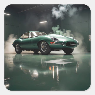 Pegatina Cuadrada Jaguar XKE 1964