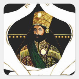 Pegatina Cuadrada Jah Rastafara Haile Sleassie Blessed Love Sticker 