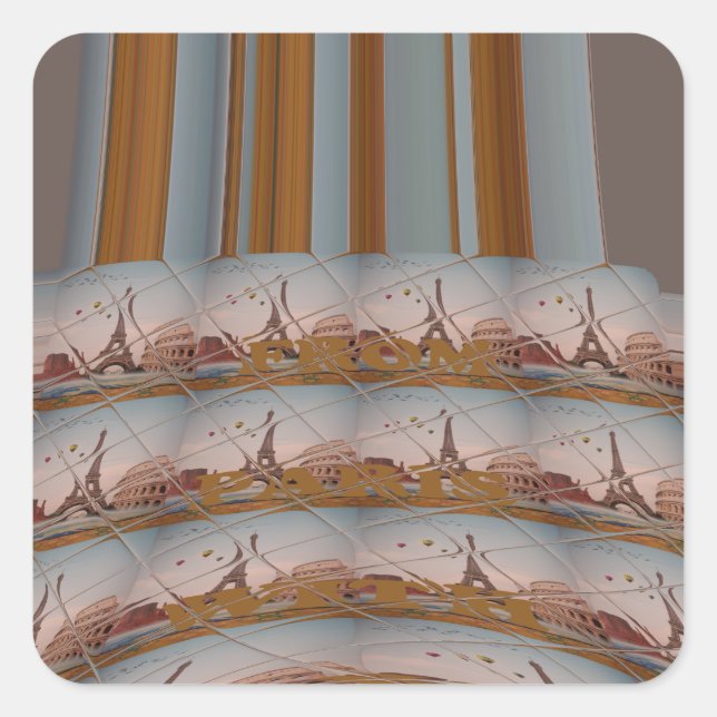 Pegatina Cuadrada J'aime Paris ( I Love Paris ) (Anverso)