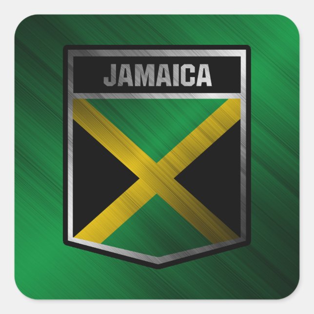 Pegatina Cuadrada Jamaica (Anverso)