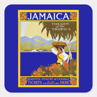 Pegatina Cuadrada Jamaica ~ La joya de los trópicos