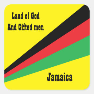 Pegatina Cuadrada jamaica pegatina-tierra de dios y hombres talentos