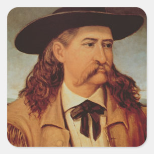 Pegatina Cuadrada James Butler 'Wild Bill' Hickok (1837-76) 1874 (oi