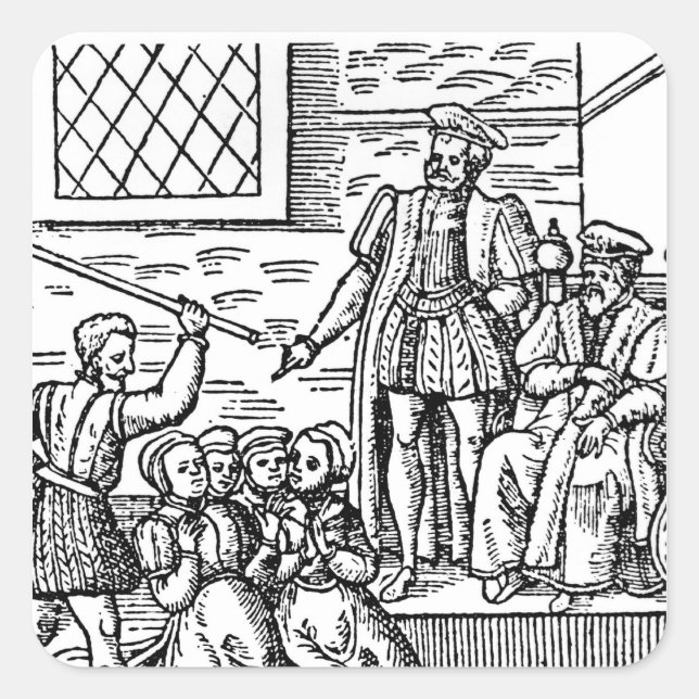 Pegatina Cuadrada James I de Inglaterra y VI de Escocia (Anverso)