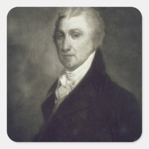 Pegatina Cuadrada James Monroe, 5to Presidente de los Estados Unidos