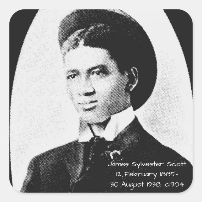 Pegatina Cuadrada James Sylvester Scott (Anverso)
