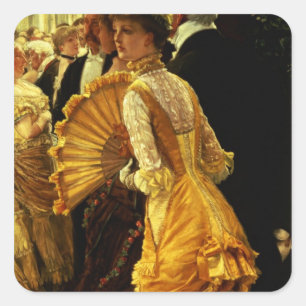 Pegatina Cuadrada James Tissot La bola, c.1878