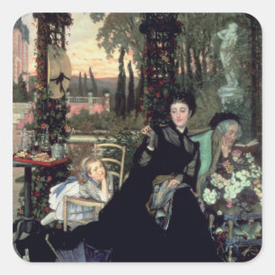 Pegatina Cuadrada James Tissot   La viuda, 1868