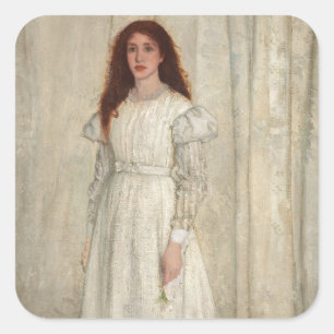 Pegatina Cuadrada James Whistler - Sinfonía en blanco No. 1