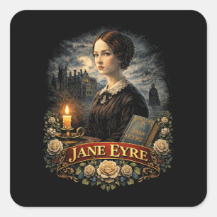 Pegatina Cuadrada Jane Eyre