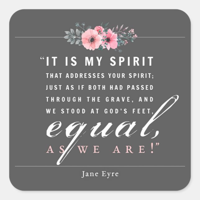 Pegatina Cuadrada Jane Eyre - Como Somos - Negro (Anverso)