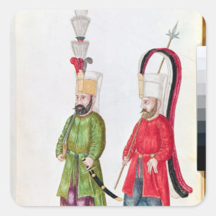 Pegatina Cuadrada Janisarios persas, 1513