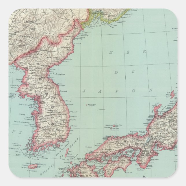 Pegatina Cuadrada Japón (Anverso)