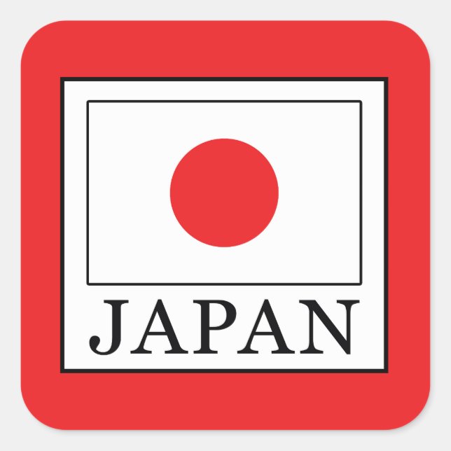 Pegatina Cuadrada Japón (Anverso)