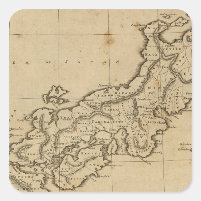 Pegatina Cuadrada Japón (Anverso)