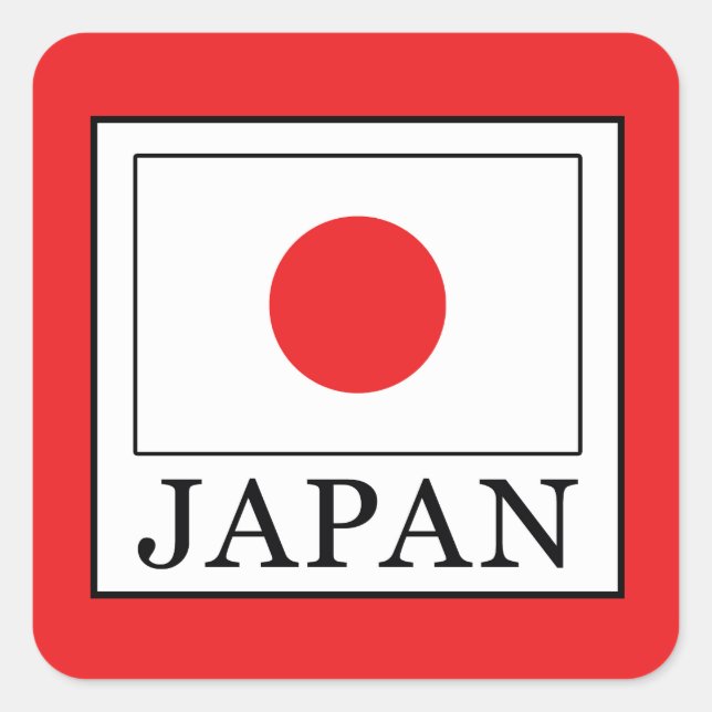 Pegatina Cuadrada Japón (Anverso)