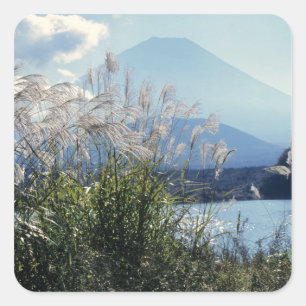 Pegatina Cuadrada Japón, Honshu, Pref. Yamanashi, Fuji-Hakone-Izu