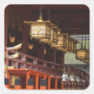 Pegatina Cuadrada Japón, Kioto, Fushimi, Gran Santuario Inari 2