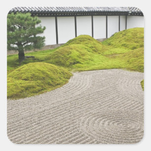 Pegatina Cuadrada Japón, Kioto, Templo Tofukuji, Jardín paisajíst