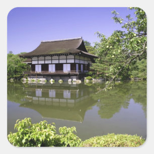 Pegatina Cuadrada Japón, Kyoto, Jardín Japonés del Santuario Heian
