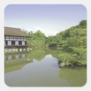 Pegatina Cuadrada Japón, Kyoto, Jardín Japonés del Santuario Heian 2