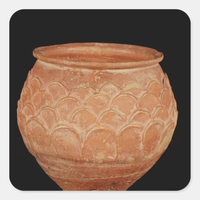 Pegatina Cuadrada Jar decorado con escalas solapadas (Anverso)