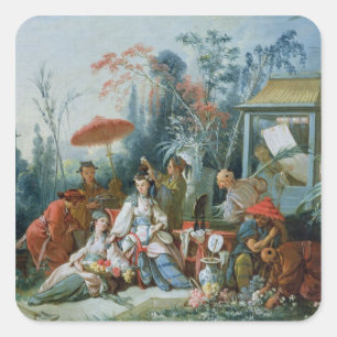 Pegatina Cuadrada Jardín chino, c.1742