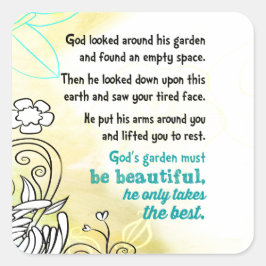Pegatina Cuadrada Jardín de Dios
