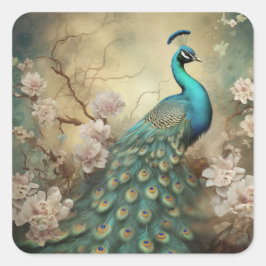 Pegatina Cuadrada Jardín de la paz