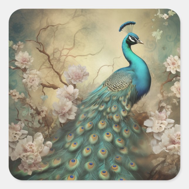 Pegatina Cuadrada Jardín de la paz (Anverso)