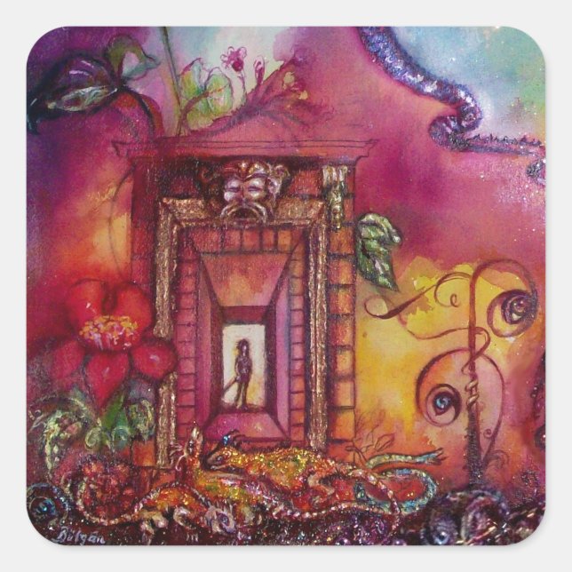 PEGATINA CUADRADA JARDÍN DE LAS SOMBRAS PERDIDAS -SERPENTS Y IGUANAS (Anverso)