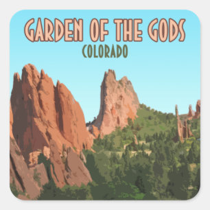 Pegatina Cuadrada Jardín de los dioses Parque Colorado