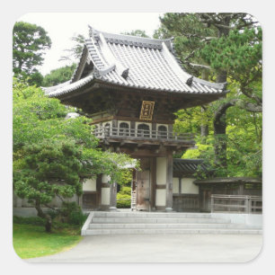 Pegatina Cuadrada Jardín de té japonés en San Francisco