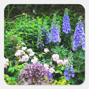 Pegatina Cuadrada Jardín de verano