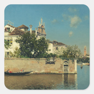 Pegatina Cuadrada Jardín del Palacio Vendramin en Venecia