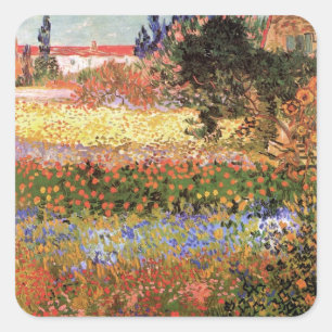 Pegatina Cuadrada Jardín Florido por Vincent van Gogh