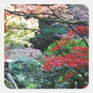 Pegatina Cuadrada Jardín japonés