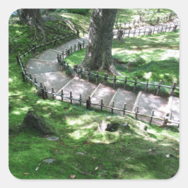 Pegatina Cuadrada Jardín Kenrokuen: Kanazawa, Japón