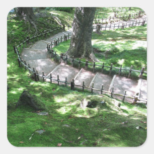 Pegatina Cuadrada Jardín Kenrokuen: Kanazawa, Japón